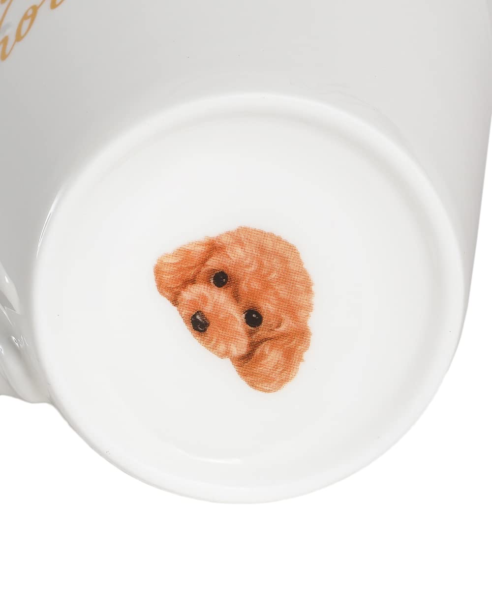 Pet Portrait Porcelain Water Cup w Lid & Spoon (Poodle(Red))