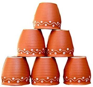odishabazaar ceramic 6 pc kulhar kulhad cups traditional indian chai tea cup set of 6 tea mug coffee mug