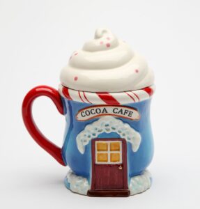 cosmos gifts santa's village covered ceramic mug, 6-1/8-inch