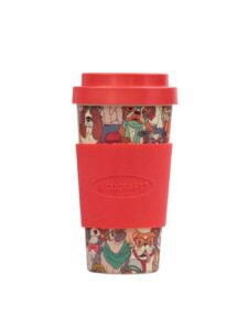 vacucraft bamboo fiber coffee & tea cup animal collection dog (red)