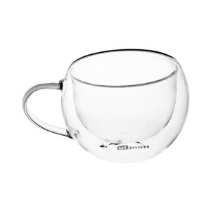 Homiu Double Walled Thermo Glass Cups Perfect for Tea Coffee Borosilicate Glasses Pack of 2 (Tea Cups 6.1oz)