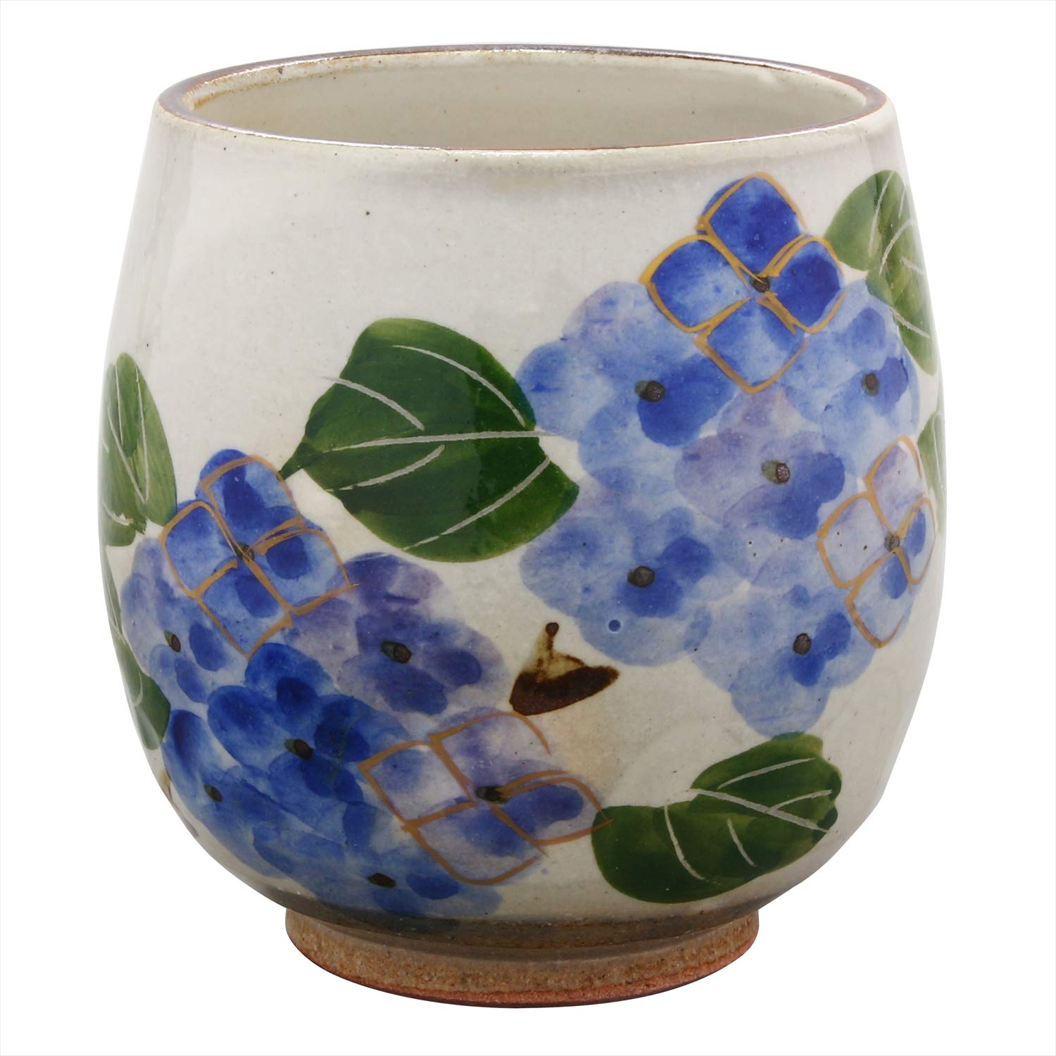 前謙 Maeken Teacup White 9.5 fl oz (280 ml), Kyoto Ware Kiyomizu Ware Shunyama Kiln Teacup Hydrangea