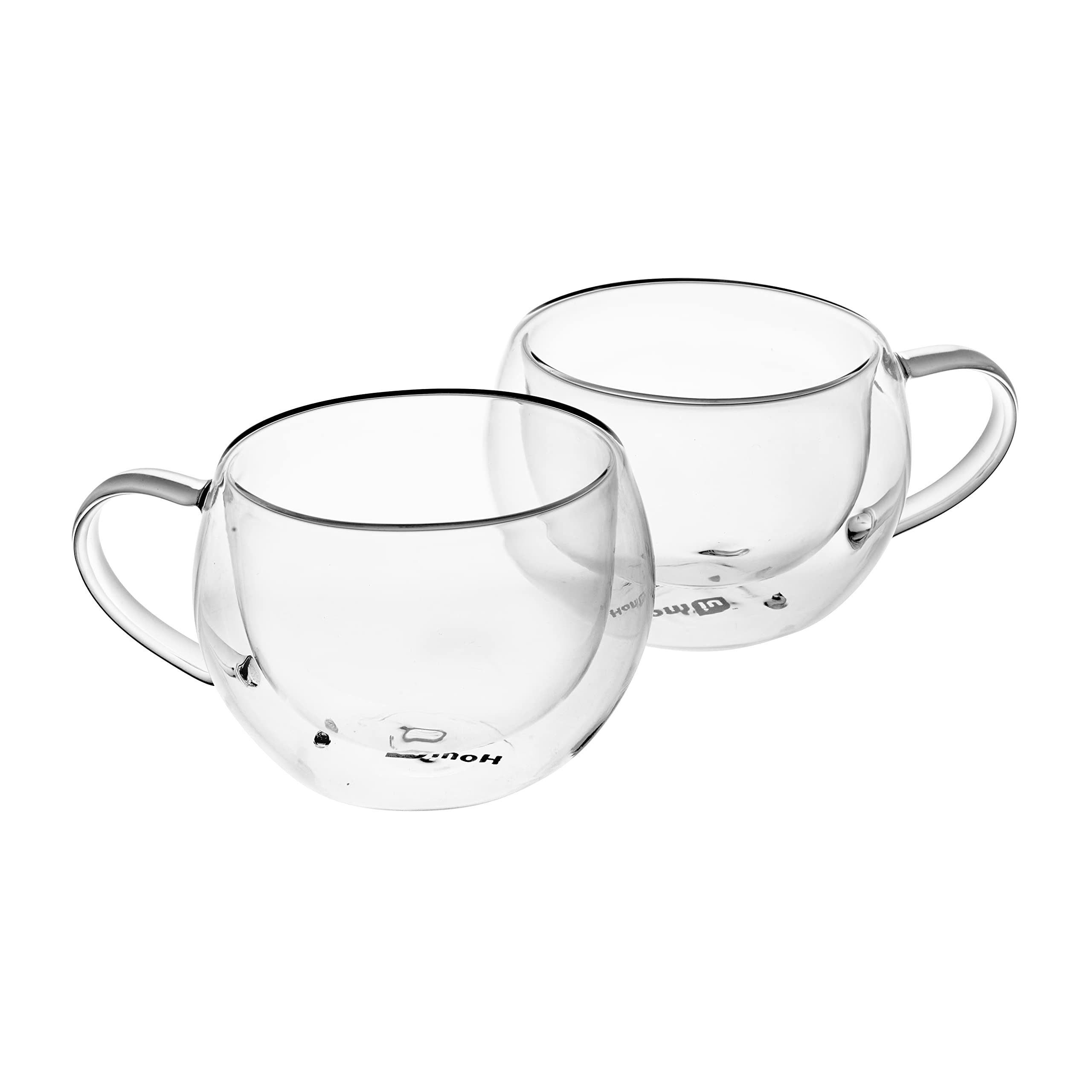 Homiu Double Walled Thermo Glass Cups Perfect for Tea Coffee Borosilicate Glasses Pack of 2 (Tea Cups 6.1oz)
