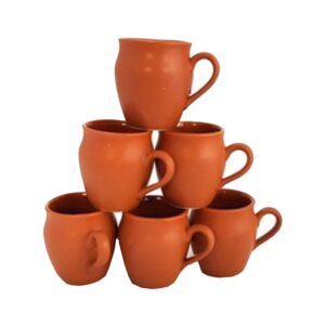 creativegifts ceramic kulhar cups reusable traditional indian chai tea cup (set of 6. 100 ml each)
