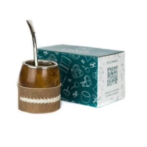 cebala | premium yerba mate cup (mate gourd set) - uruguayan mate (torpedo mate style)- includes nickel silver bombilla straw and calabash mate cup