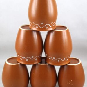 Odishabazaar Ceramic Kulhar Cups Traditional Indian Chai Tea Cup Set of 6