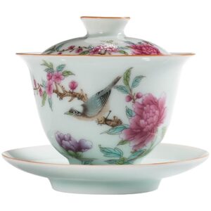 paynan chinese tea bowl gaiwan ceramic porcelain flower tea tureen drinkware home decor crafts