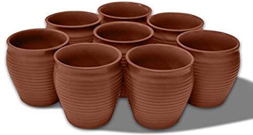 Artisansorissa Reusable Natural Clay Mud Kulhad Kullad Tea Coffee Cup Set of 6 for Health Benifit 160ml