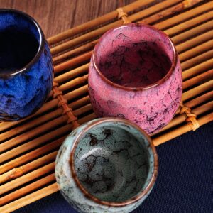 WHJY Ceramic Chinese kung fu tea cup, Japanese tea cups, Yerba mate cup set of 4, 150ml/5oz