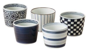 saikai pottery japanese soba choko cups with japanese traditional pattern,set of 5