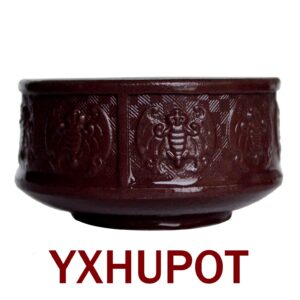 Yxhupot 2pcs Teacup 80ml Chinese Yixing Clay Zisha Cup Fu Luck Happy (dark zini)