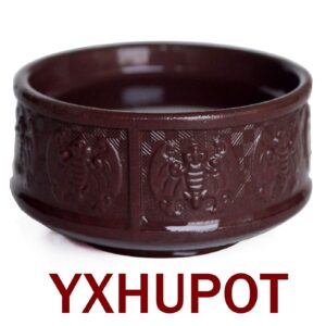 Yxhupot 2pcs Teacup 80ml Chinese Yixing Clay Zisha Cup Fu Luck Happy (dark zini)