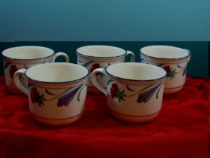 lenox chinastone poppies on blue coffee/tea cup