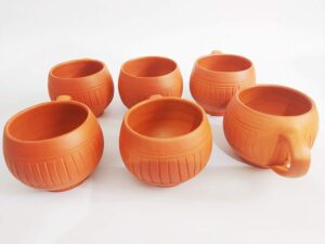 odishabazaar terracotta(real mitti) unglazed clay mud tea cup - set of 6 using for tea and coffee 120ml