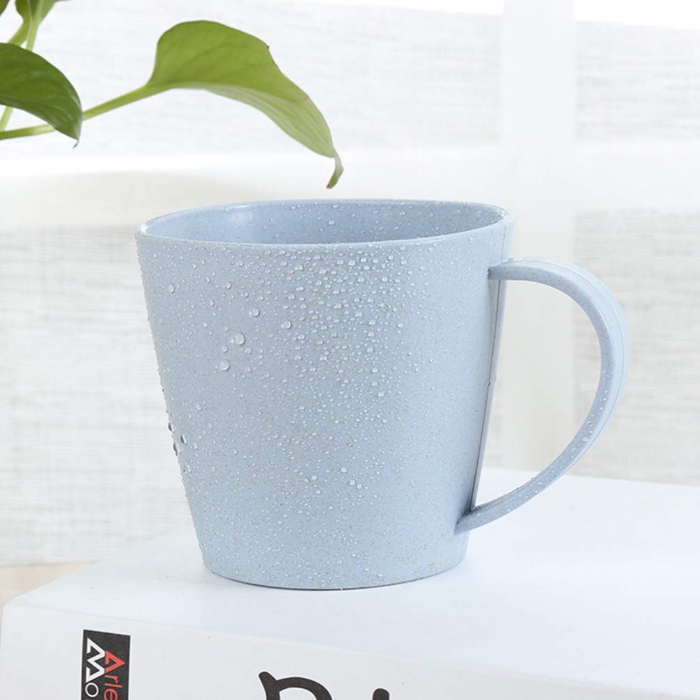 Hemoton 4pcs Wheat Straw Water Mug Unbreakable Water Cup Drinking Cup Camping Tea Beverage Mug Bathroom Cups for Water Coffee Milk Juice Tea Random Color