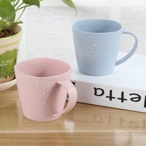 Hemoton 4pcs Wheat Straw Water Mug Unbreakable Water Cup Drinking Cup Camping Tea Beverage Mug Bathroom Cups for Water Coffee Milk Juice Tea Random Color