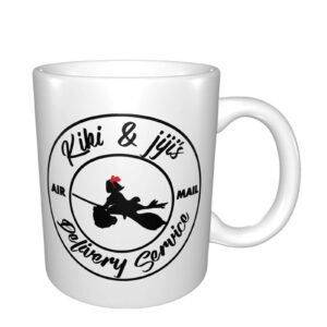 agriism kiki's delivery service logo mugs home office coffee cup suitable for tea, cocoa, cereals