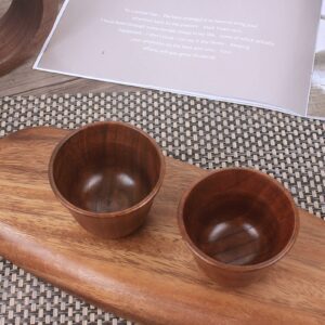 Wooden Cup, 4Pcs Wooden Cup 75ml Natural Wood Healthy Safe Nontoxic Retro Style Heat Insulation Wooden Tea Cups