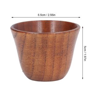 Wooden Cup, 4Pcs Wooden Cup 75ml Natural Wood Healthy Safe Nontoxic Retro Style Heat Insulation Wooden Tea Cups