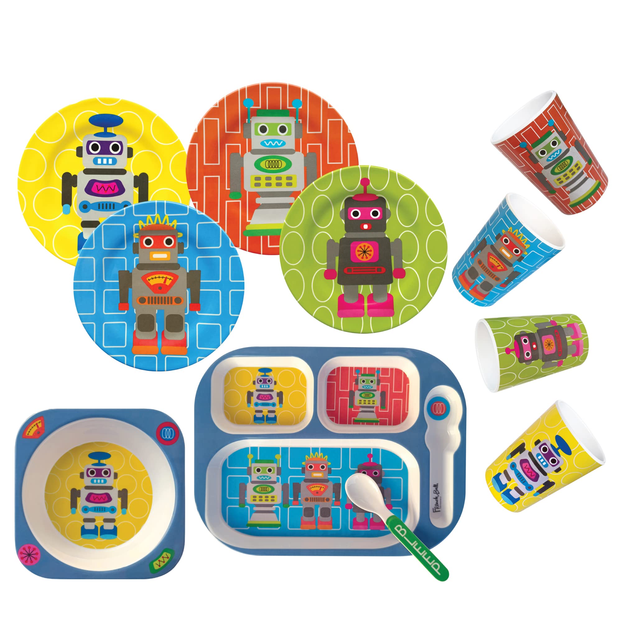 French Bull 4pc Kids Juice Cup Set - Robots