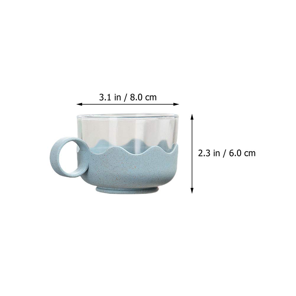 Clear Coffee Mug 4pcs Unbreakable Drinking Cups Glasses Wheat Straw Fiber Reusable Cups Mug Tumbler for Coffee Tea Water Milk Beverage(Random Colors)