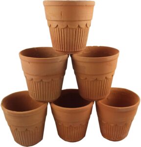 odishabazaar terracotta(real mitti) baked kullad - set of 6 using for tea and coffee 100/120ml