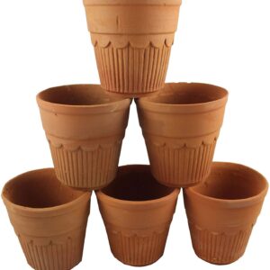 Odishabazaar Terracotta(Real Mitti) Baked Kullad - Set Of 6 using for Tea And Coffee 100/120ml