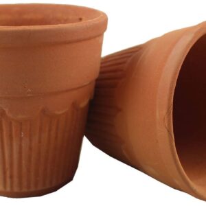 Odishabazaar Terracotta(Real Mitti) Baked Kullad - Set Of 6 using for Tea And Coffee 100/120ml