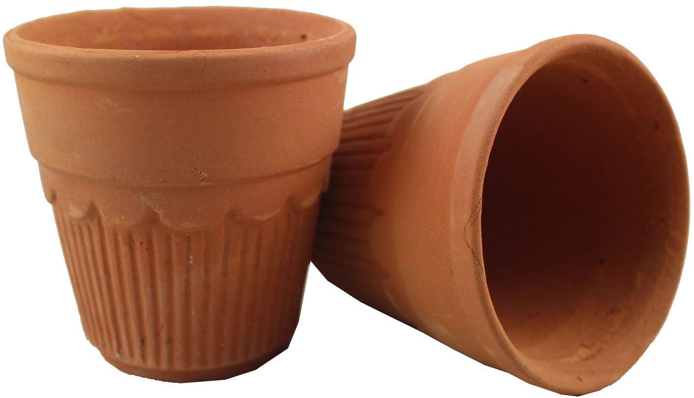 Odishabazaar Terracotta(Real Mitti) Baked Kullad - Set Of 6 using for Tea And Coffee 100/120ml