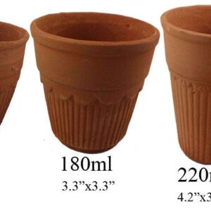 Odishabazaar Terracotta(Real Mitti) Baked Kullad - Set Of 6 using for Tea And Coffee 100/120ml