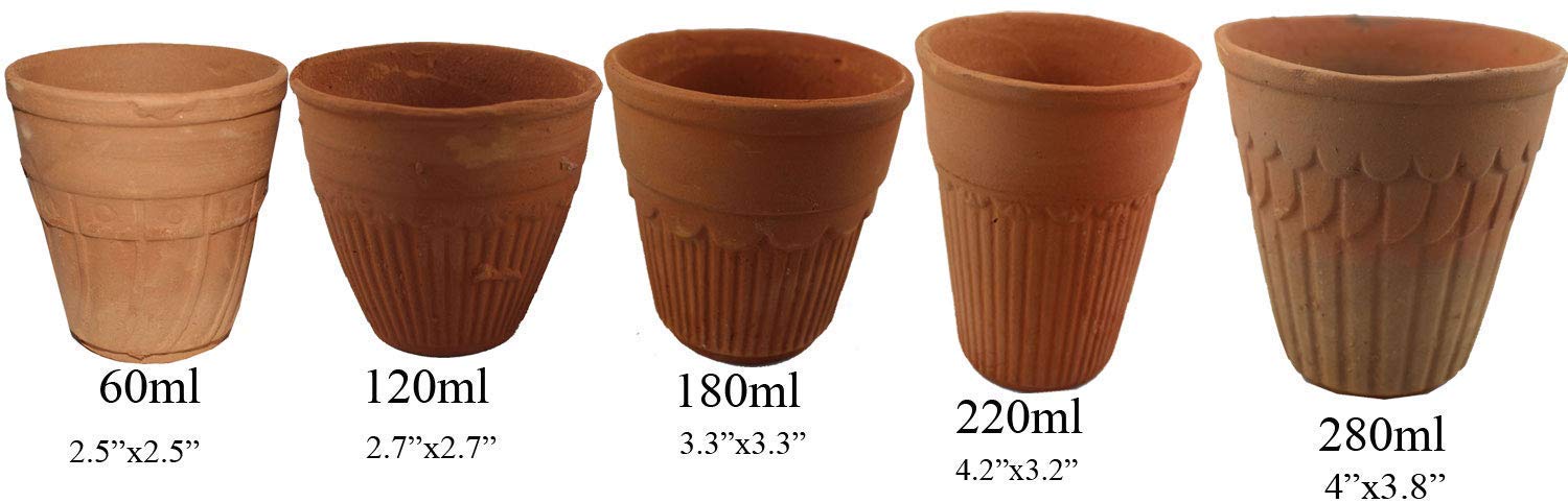 Odishabazaar Terracotta(Real Mitti) Baked Kullad - Set Of 6 using for Tea And Coffee 100/120ml