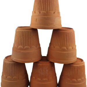 Odishabazaar Terracotta(Real Mitti) Baked Kullad - Set Of 6 using for Tea And Coffee 100/120ml