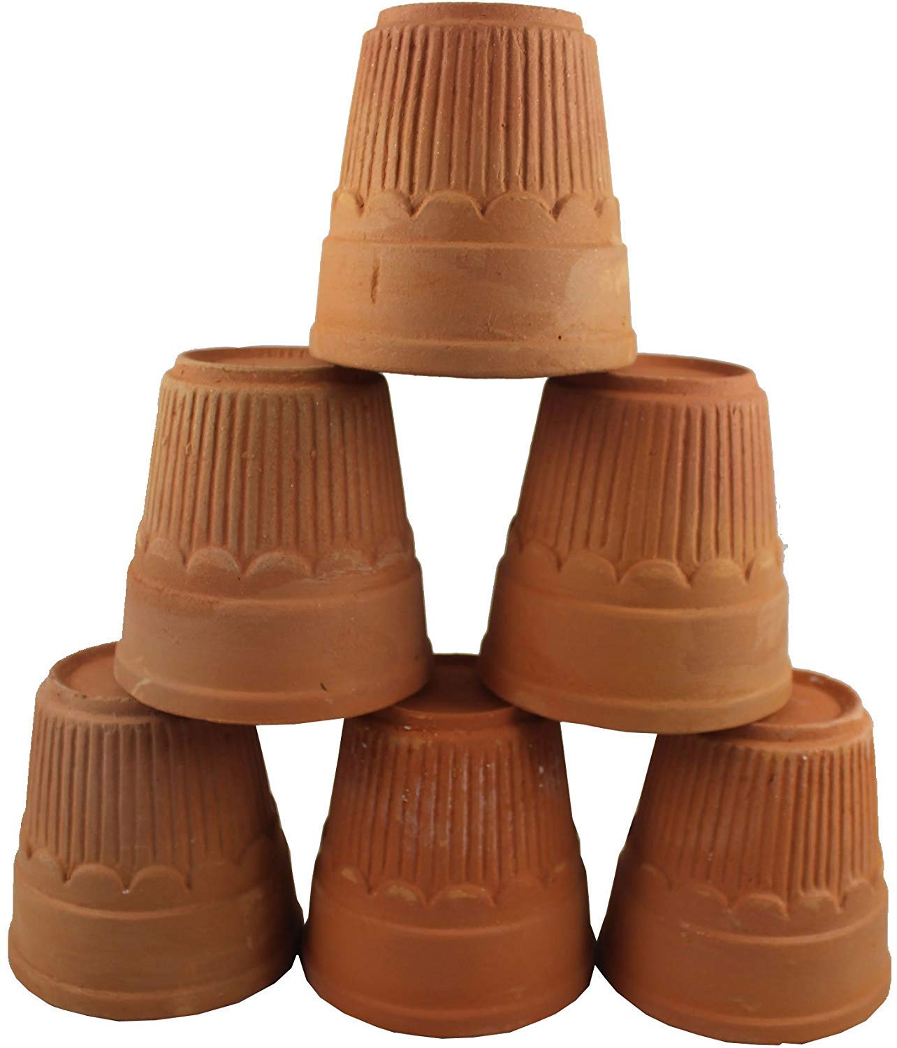 Odishabazaar Terracotta(Real Mitti) Baked Kullad - Set Of 6 using for Tea And Coffee 100/120ml