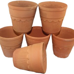 Odishabazaar Terracotta(Real Mitti) Baked Kullad - Set Of 6 using for Tea And Coffee 100/120ml