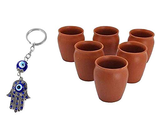 Odishabazaar Reusable Natural Clay Kulhad Tea Coffee Cup Set of 5(200ml)