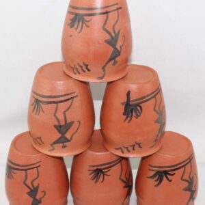 Odishabazaar Terracotta(Real Mitti) Unglazed Worli Painted Clay Mud Tea Kullad Cup Set Of 6 For Good Health(200ml)