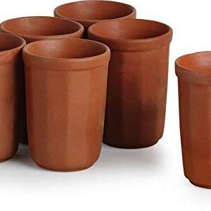 Odishabazaar Handmade Clay Glass/Clay Drinking Water Glasses/Clay Milk Glass/Clay lassi Glass/Clay Juice Glass/Mitticool Glass/Earthenware Product Good for Health