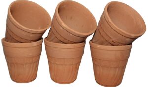 baked clay khullad cups tandoori chai tea cup set of 6 (100ml)