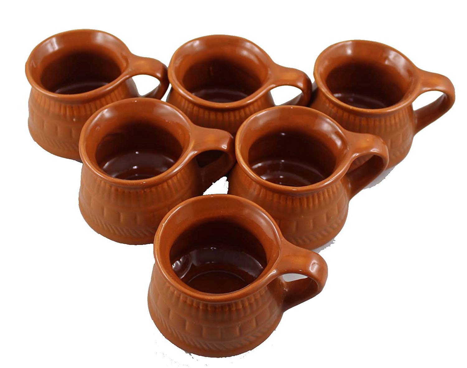 Odishabazaar Ceramic Kulhar Cups Traditional Indian Chai Tea Cup Set of 6 (skc-47)