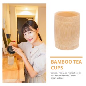 DOITOOL 4PCS Bamboo Tea Cups Set, Bamboo Teacups Coffee Mug Wine Mug for Drinking Tea Coffee Wine Beer Hot Drinks