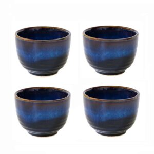kchain blue porcelain cups set pack of 4 handcraft flambed glazed ceramic cups mugs set 6oz