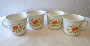 vintage corelle corning wildflower four cup set by corelle corning ware