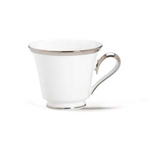 lenox solitaire teacup, cup, white, platinum