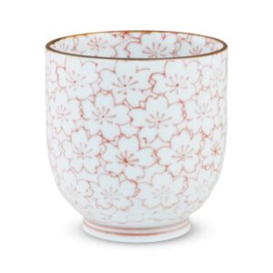 ctoc japan 896357 teacup, red, Φ2.8 x 3.2 inches (7 x 8.2 cm), cup, teacup, hasami yaki, cherry blossom, small
