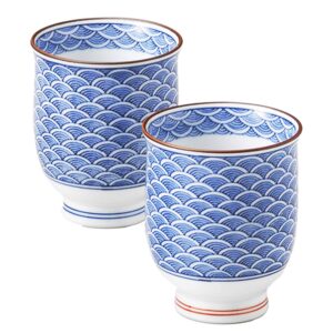 協立陶器 kyoritsu pottery teacup ao 6.8 fl oz (200 ml), pack of 2