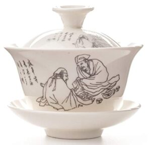 emoyi traditional chinese gaiwan sancai tea cup old man pattern porcelain best gift