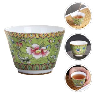 HOMSFOU Porcelain Handcraft Cup Party Decorative Style Loose Kung Espresso Chinese-style Serving Gift Mugs Oz Retro Teacup Flambed Green for Drinking Vintage Leaf Ceramic Elegant Fu