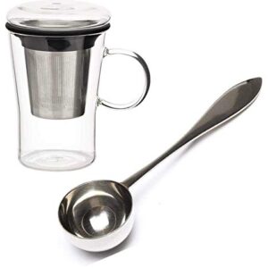 VAHDAM, Perfect Serve Tea Spoon & Sparkle- Glass Tea Cup with Infuser | 16 oz- 500ml