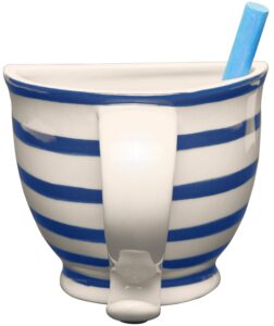 c.r. gibson tea cup chalk holder-ceramic, blue & white