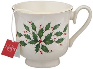 lenox holiday teacup with candle, pine